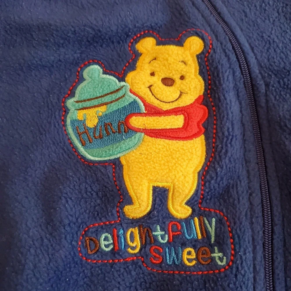 Vintage Disney Winnie‎ the Pooh Blue Baby Snow Suit 6 To 9 Months Embroidered